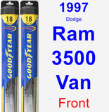 Front Wiper Blade Pack for 1997 Dodge Ram 3500 Van - Hybrid