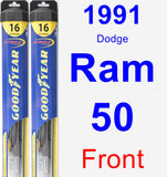 Front Wiper Blade Pack for 1991 Dodge Ram 50 - Hybrid