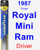 Driver Wiper Blade for 1987 Dodge Royal Mini Ram - Hybrid