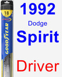 Driver Wiper Blade for 1992 Dodge Spirit - Hybrid