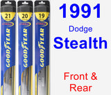 Front & Rear Wiper Blade Pack for 1991 Dodge Stealth - Hybrid
