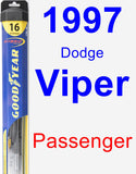 Passenger Wiper Blade for 1997 Dodge Viper - Hybrid