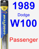 Passenger Wiper Blade for 1989 Dodge W100 - Hybrid