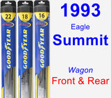 Front & Rear Wiper Blade Pack for 1993 Eagle Summit - Hybrid