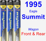 Front & Rear Wiper Blade Pack for 1995 Eagle Summit - Hybrid