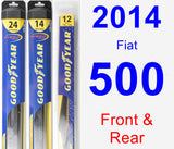 Front & Rear Wiper Blade Pack for 2014 Fiat 500 - Hybrid