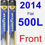 Front Wiper Blade Pack for 2014 Fiat 500L - Hybrid