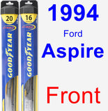 Front Wiper Blade Pack for 1994 Ford Aspire - Hybrid