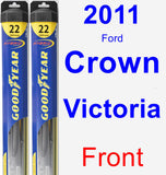 Front Wiper Blade Pack for 2011 Ford Crown Victoria - Hybrid