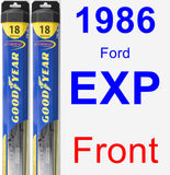 Front Wiper Blade Pack for 1986 Ford EXP - Hybrid