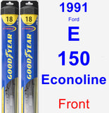 Front Wiper Blade Pack for 1991 Ford E-150 Econoline - Hybrid