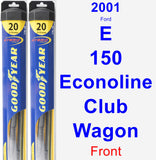 Front Wiper Blade Pack for 2001 Ford E-150 Econoline Club Wagon - Hybrid