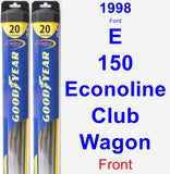 Front Wiper Blade Pack for 1998 Ford E-150 Econoline Club Wagon - Hybrid