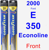 Front Wiper Blade Pack for 2000 Ford E-350 Econoline - Hybrid