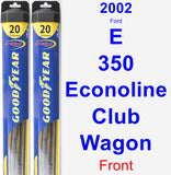 Front Wiper Blade Pack for 2002 Ford E-350 Econoline Club Wagon - Hybrid