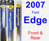 Front & Rear Wiper Blade Pack for 2007 Ford Edge - Hybrid