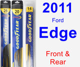 Front & Rear Wiper Blade Pack for 2011 Ford Edge - Hybrid
