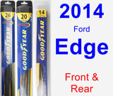 Front & Rear Wiper Blade Pack for 2014 Ford Edge - Hybrid