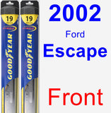 Front Wiper Blade Pack for 2002 Ford Escape - Hybrid