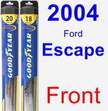 Front Wiper Blade Pack for 2004 Ford Escape - Hybrid