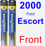 Front Wiper Blade Pack for 2000 Ford Escort - Hybrid