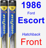 Front Wiper Blade Pack for 1986 Ford Escort - Hybrid