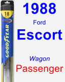 Passenger Wiper Blade for 1988 Ford Escort - Hybrid