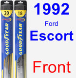 Front Wiper Blade Pack for 1992 Ford Escort - Hybrid