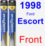 Front Wiper Blade Pack for 1998 Ford Escort - Hybrid