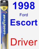 Driver Wiper Blade for 1998 Ford Escort - Hybrid