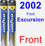 Front Wiper Blade Pack for 2002 Ford Excursion - Hybrid