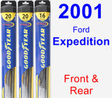 Front & Rear Wiper Blade Pack for 2001 Ford Expedition - Hybrid