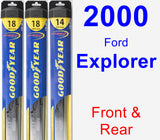 Front & Rear Wiper Blade Pack for 2000 Ford Explorer - Hybrid