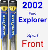 Front Wiper Blade Pack for 2002 Ford Explorer - Hybrid