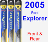 Front & Rear Wiper Blade Pack for 2005 Ford Explorer - Hybrid