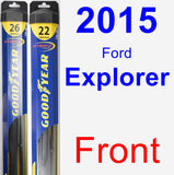 Front Wiper Blade Pack for 2015 Ford Explorer - Hybrid