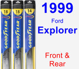 Front & Rear Wiper Blade Pack for 1999 Ford Explorer - Hybrid