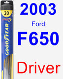 Driver Wiper Blade for 2003 Ford F650 - Hybrid