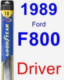 Driver Wiper Blade for 1989 Ford F800 - Hybrid