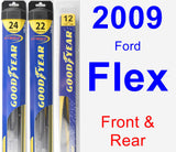 Front & Rear Wiper Blade Pack for 2009 Ford Flex - Hybrid