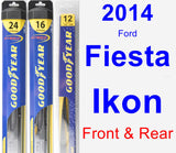 Front & Rear Wiper Blade Pack for 2014 Ford Fiesta Ikon - Hybrid