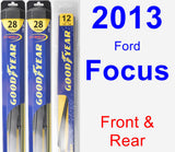 Front & Rear Wiper Blade Pack for 2013 Ford Focus - Hybrid