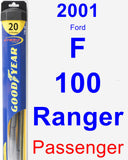 Passenger Wiper Blade for 2001 Ford F-100 Ranger - Hybrid