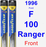 Front Wiper Blade Pack for 1996 Ford F-100 Ranger - Hybrid