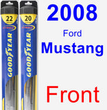 Front Wiper Blade Pack for 2008 Ford Mustang - Hybrid