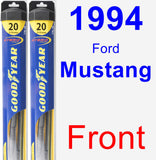 Front Wiper Blade Pack for 1994 Ford Mustang - Hybrid