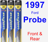 Front & Rear Wiper Blade Pack for 1997 Ford Probe - Hybrid