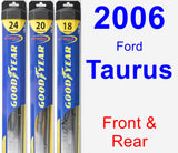 Front & Rear Wiper Blade Pack for 2006 Ford Taurus - Hybrid