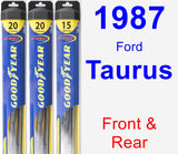 Front & Rear Wiper Blade Pack for 1987 Ford Taurus - Hybrid