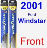 Front Wiper Blade Pack for 2001 Ford Windstar - Hybrid